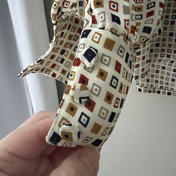 Josephine women’s top plus size 2X 20W geometric blouse lightweight buttons - Picture 3 of 8